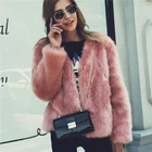 Wholesale Jtfur Women Faux Fur Coat Short Long Sleeve Winter Imitation Fox Fur Coat