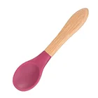 Amazon HOT seller silicone training bamboo baby starter feeding food spoon set