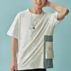 2019 Summer Fashion Patch, casual &Types of Clothing Streetwear Half Sleeves Men T- shirt with Pocket