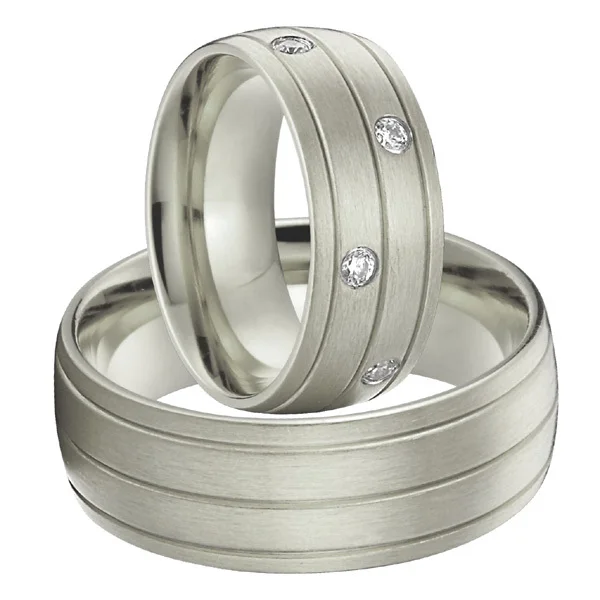 alliances anel Custom titanium jewelry silver white gold color wedding promise rings sets for couples