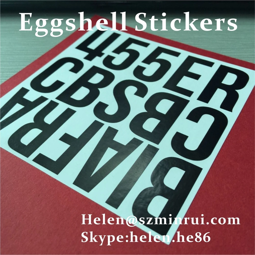 Custom Printed Eggshell Stickers With Design,10x10cm Size Black Ink