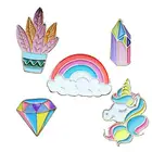 High quality cute custom shaped soft unicorn enamel pin