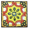 In stock interior wall decoration tiles red mix yellow flower pattern tile 10x10cm colored glaze ceramic mosaic art tile
