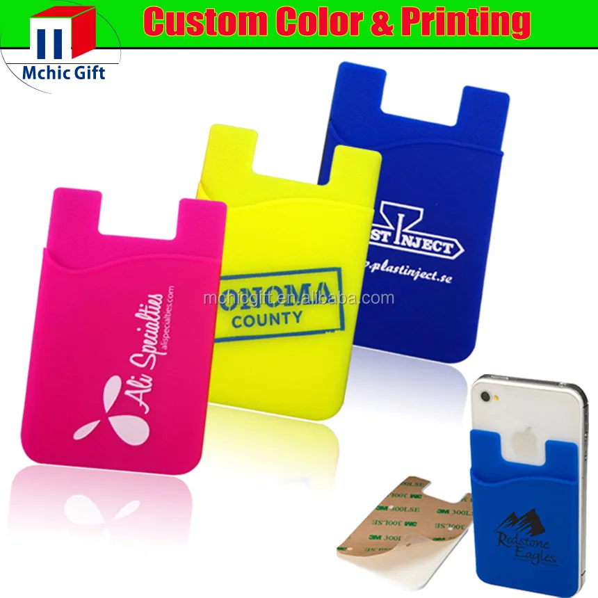 cheap custom silicone smart sticky mobile phone 3m card holder