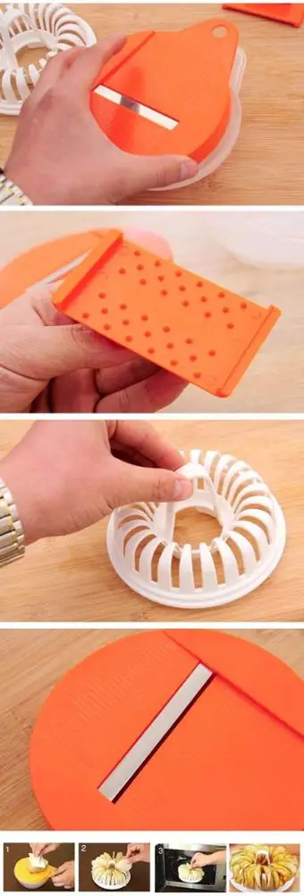 Microwave Potato Crisp Chip Vegetable Slicer Cutter low calorie Snack Maker DIY Set Tray Kitchen Tool KC1330