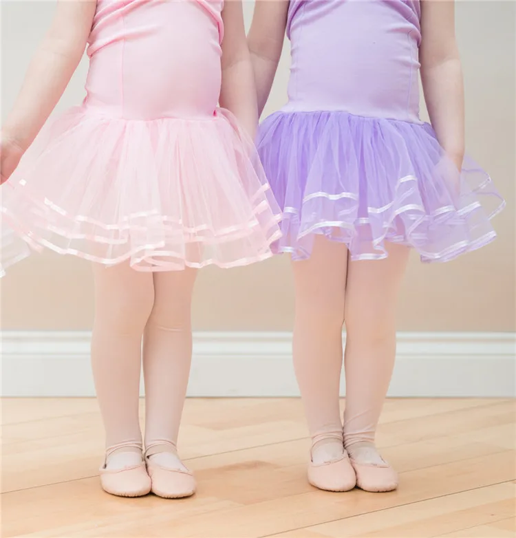 BT00006 Wholesale Free Sample Full Footed White Ballet Pink Stockings Children Dance Tights