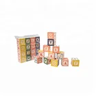 Colorful 4.5cm Embossed Old Fashion Wooden Alphabet Blocks