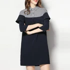 Wholesale Women Clothes Young And Middle Aged Stripes Casual Ruffle Half Sleeve Women Fahsion Clothes Plain Dress