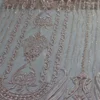Wholesale beads stones french embroidery pink lace fabric for dress