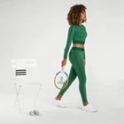 Fashion Women Sexy Yoga Wear Set Workout Ladies Gym Sport Fitness Tank Top and Leggings Femme 2 Piece Suit Clothing