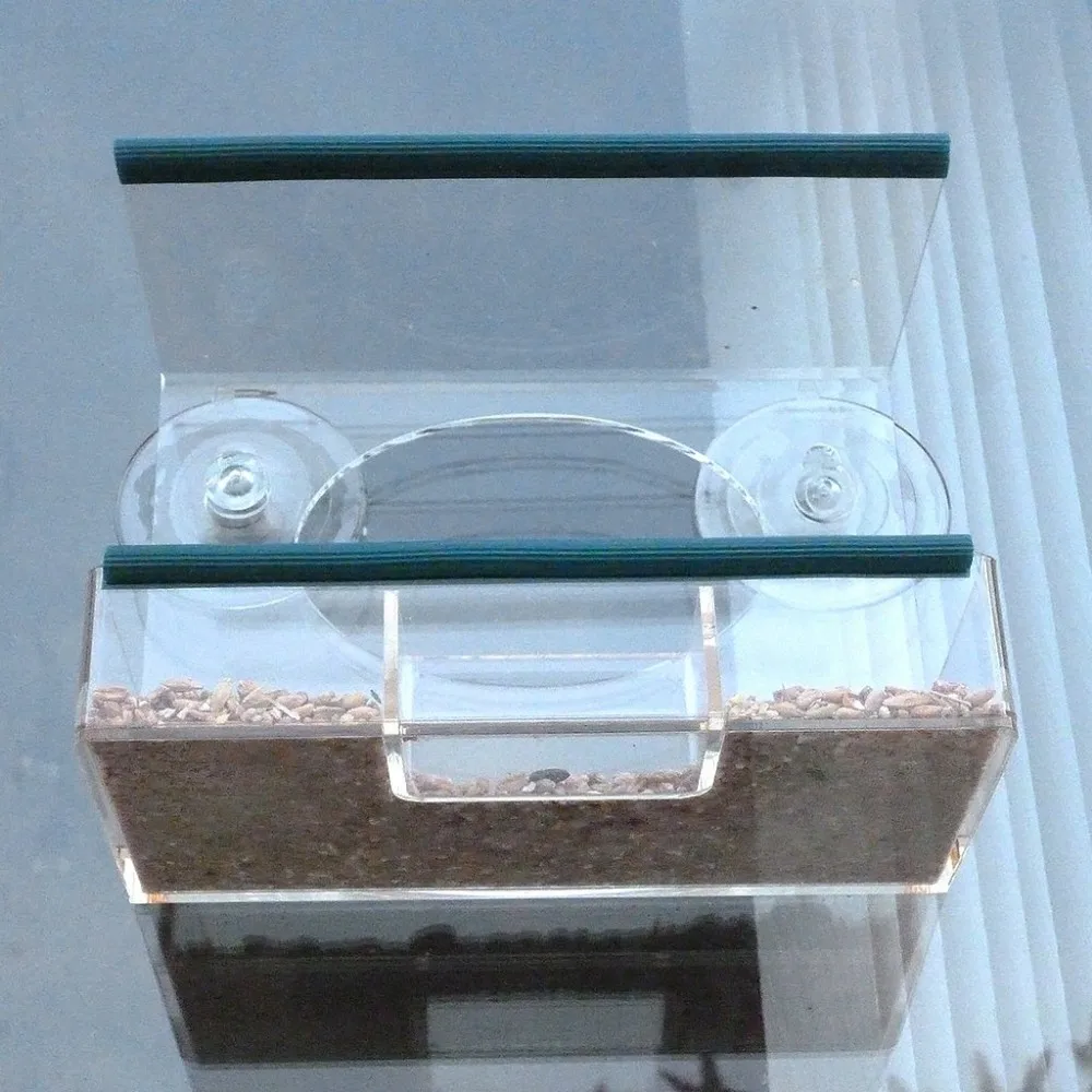 Unique Window Bird Feeder See Through Watch Wild Birds Up Close