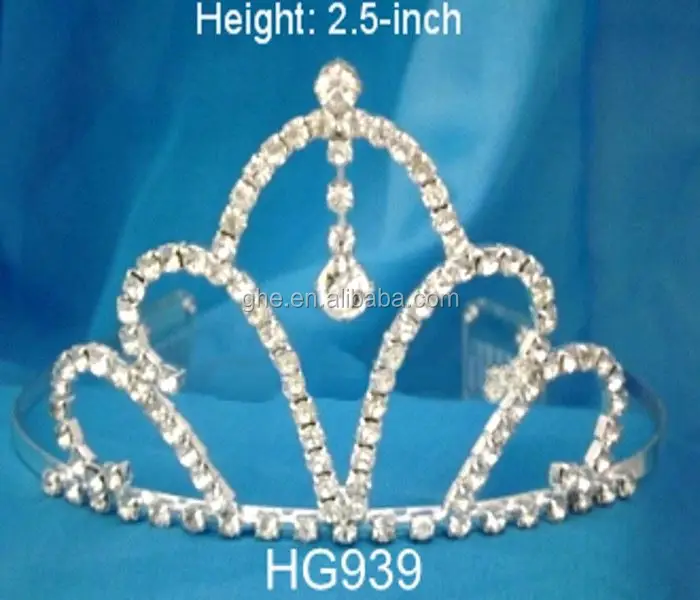 Plastic Princess Tiaras Small Princess Crown Rhinestone Pageant Tiara Headpiece Bridal Tiaras