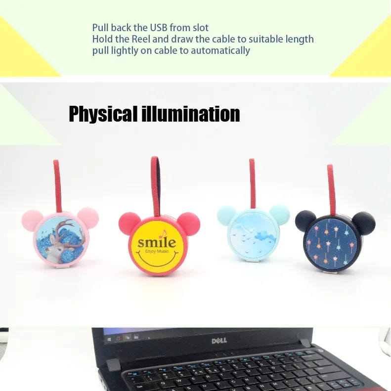 Round Shape Promotional Gigf 3 in 1 USB charging Cable with micro,type-c ,8 pin Connector - ANKUX.COM