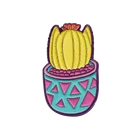 custom metal plating cactus lapel pins with butterfly clasp