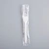 Medium weight tableware eco-friendly disposable cutlery 2.4g PS material plastic fork wrapped
