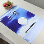 custom sailboat design print decorative cotton dinner table cloth mat fabric placemat