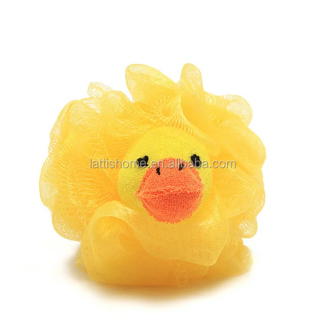 yellow duck flower shape kid gifts body back bath sponge animal