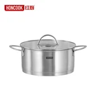 304 stainless steel matte surface soup pot with tempered glass lid