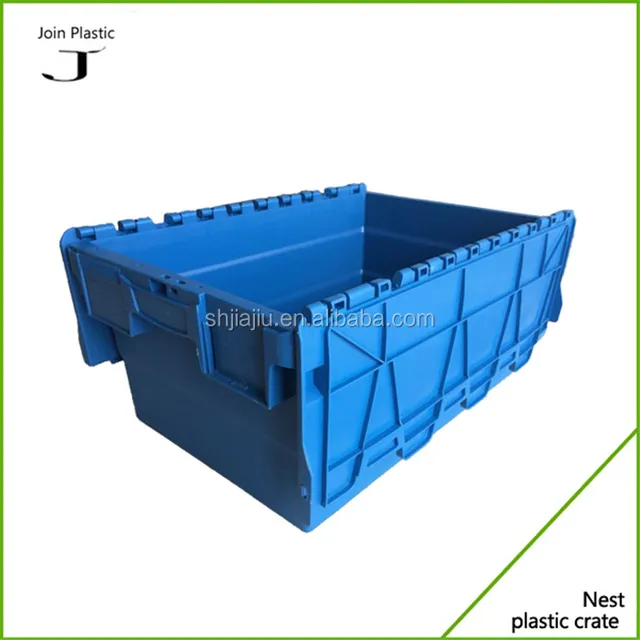 plastic moving box with zigzagged lid plastic crate with locking