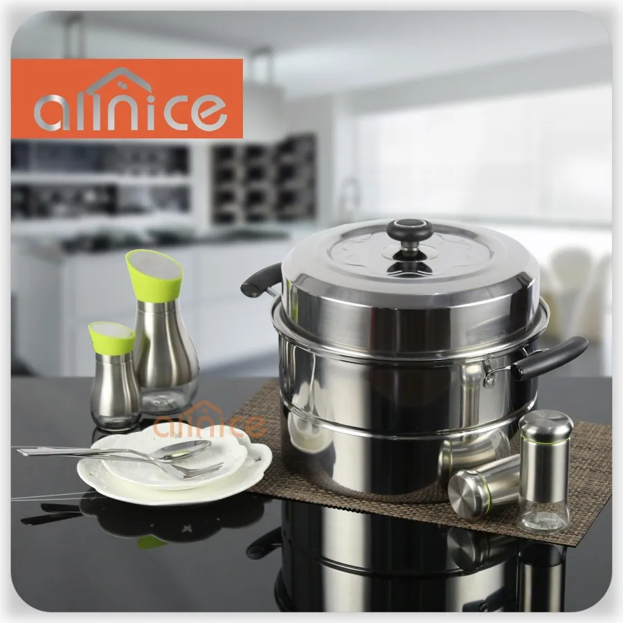 Large 2840cm Stainless Steel Gas Food Steamer/ Steam Pot With 3ply