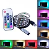USB DC 5V 1M 5050 LED Strip RGB Light TV Back Lighting Kit + RF Remote Controller White Black Color RGB Strip IP20