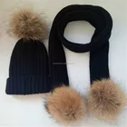 hot sale knitted women winter hat and scarf set