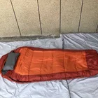 Amazon hot sale good quality double layers cotton filling mummy sleeping bag