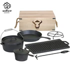 Camping Essential Deep Cooking Pot Cast Iron Dutch Oven With Handle