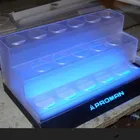 acrylic cosmetic stands display with led lighting box, makeup cosmetic display stand