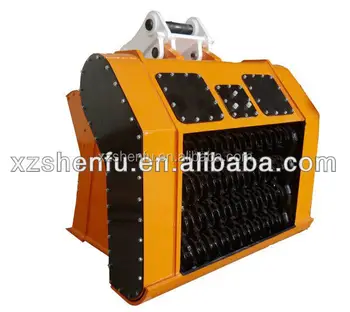 easy install excavator bucket crusher