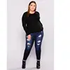 new arrival 2018 western style loose plus size women jeans special design girl pants with holes