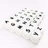 12mm BPA Free Silicone Baby Teething Decorative Square Cube Alphabet Letters Beads