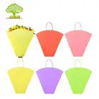 Custom Kraft Paper Laminated Pp Woven Paper Bag Flower Packing Carrier Bag