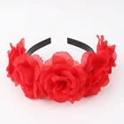 Halloween Day Of The Dead Red Rose Flowers Headband