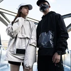 Killwinner personality street pvc pocket tops coat autumn solid color multi functional casual loose outdoor jacket men
