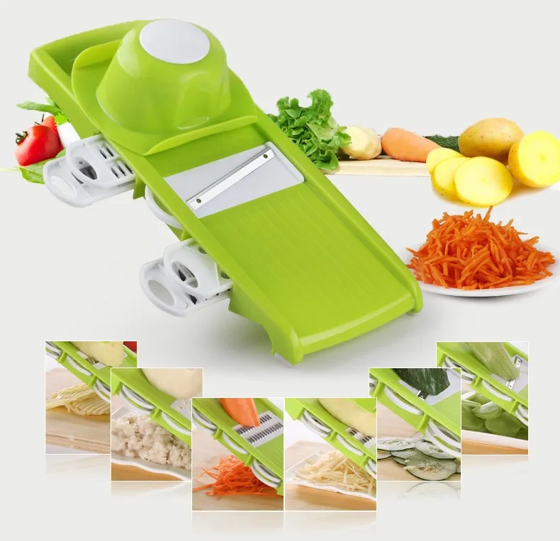 Mandoline Slicer With 6 Interchangeable Stainless Steel Blades, Vegetable Grater