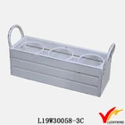 white shabby decoration 3 wine bottle holder