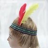 Native American Indian party headband with two feathers fancy dress accessory
