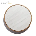 Marble High-end Elegant Plate Wood And Round Shaped 30cm White