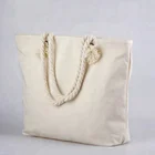 Cotton Twist Handle Bag White Twist Cotton Handle Custom Logo Pattern White Canvas Tote Shopping Bag
