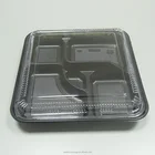 5 Compartment Plastic Bento Lunch Boxes Reusable Freshness Protection