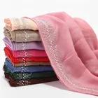 Solid Color Women Luxury Wrap Fashion Stones Scarf