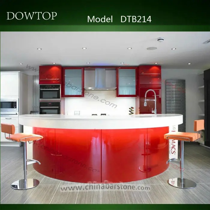 Dtb214 Custom Made Red Lacquer Wood Home Bar Counter Curved Dtb214 Custom Made Red Lacquer Wood Home Bar Counter Curved Table Design