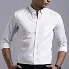 custom logo Men White Regular Fit Anti-Microbial Oxford dress Shirts cotton long shirts