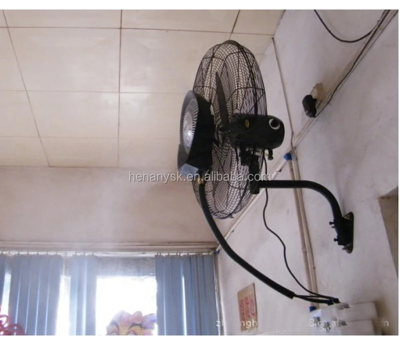 Cool Temperature Humidification Muti-Functions Outdoor With Water Tank Wall Hanging Spray Fan