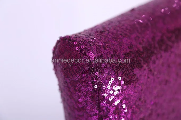 Hot sale purple sequin dining chair cover wedding banquet party