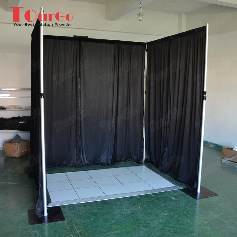 Tourgo Supplies Pipe Black Curtain Rod Stage Wedding Drapes With