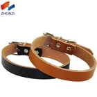Custom Pet Collar Adjustable Strong Genuine Leather Collar For Dog