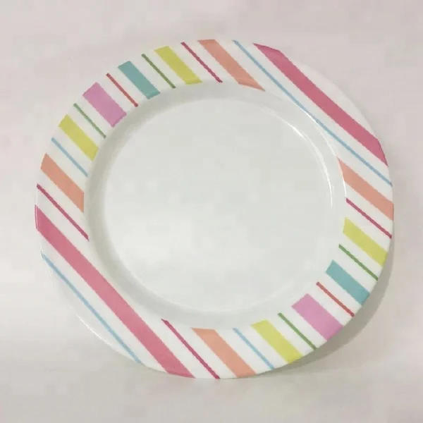 12 round melamine rainbow plate