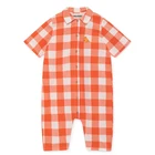 Onesie jumpsuit newborn button checkered organic cotton baby rompers for toddlers